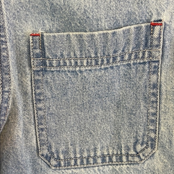 Levi’s Kids Denim Button Down Shirt – Light Wash Western Style Size 7 - Picture 6 of 15